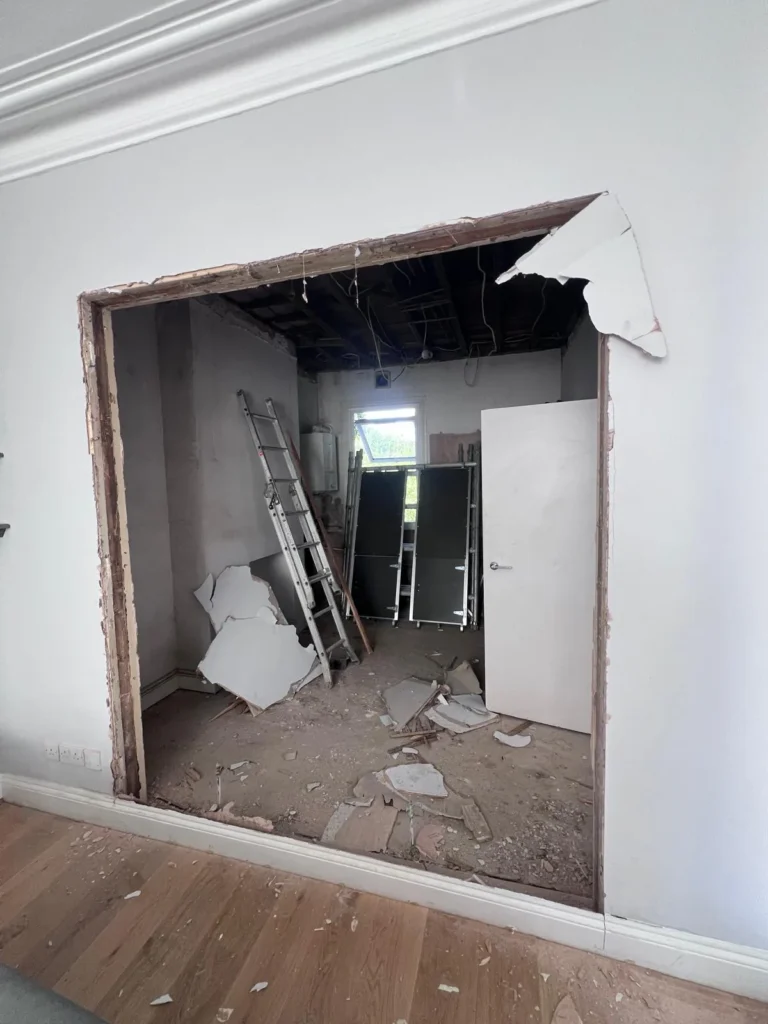 New structural opening formed between two rooms